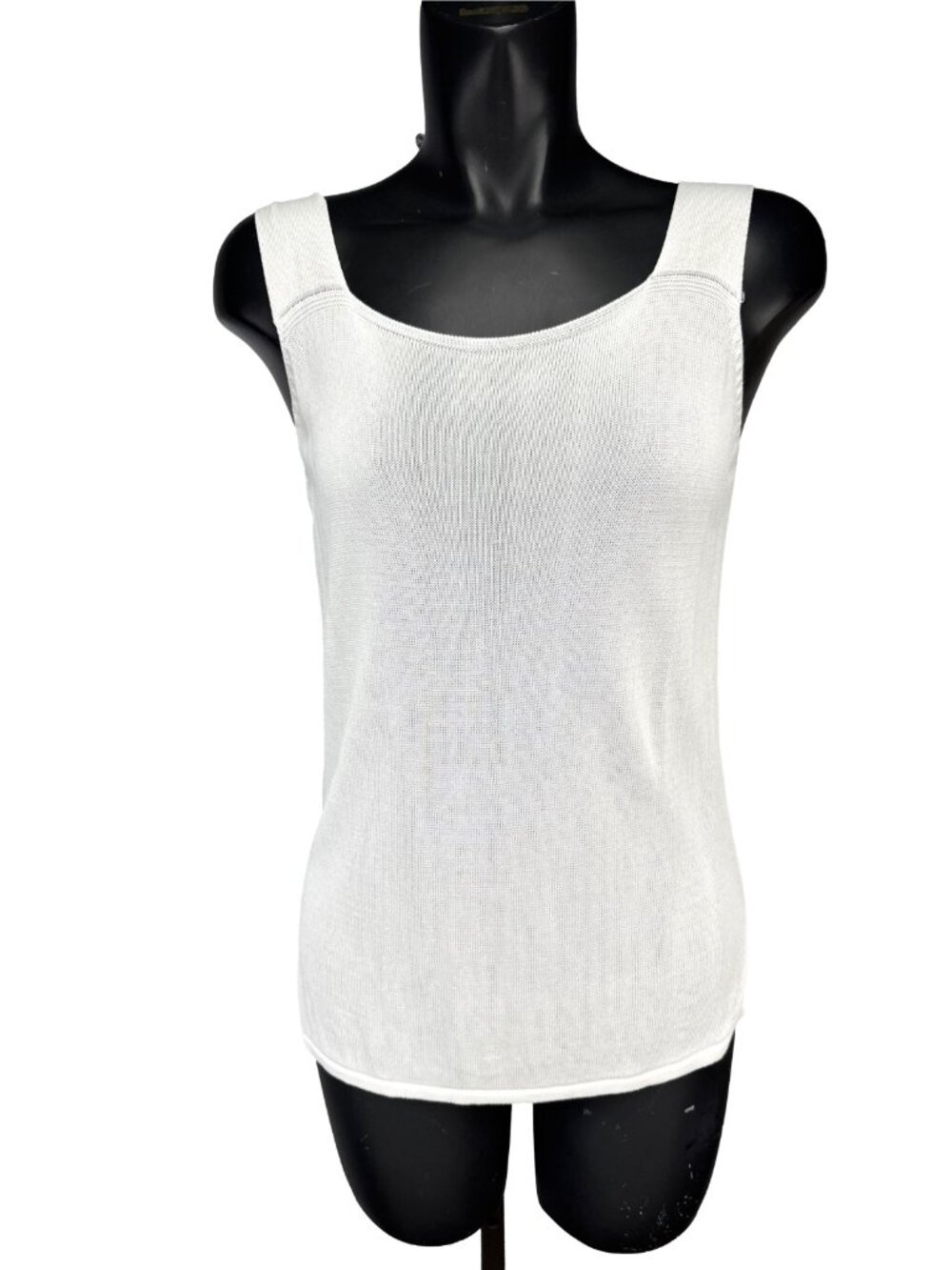 BAROCCO VICUNOL White Knit Tank Top Size L